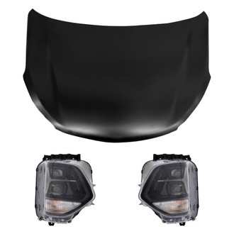 Replace® - 3-Piece Kit (Driver and Passenger Side Headlights, Hood Panel) (Standard Line)
