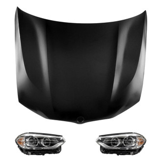 Replace® - 3-Piece Kit (Driver and Passenger Side Headlights, Hood Panel) (Standard Line)