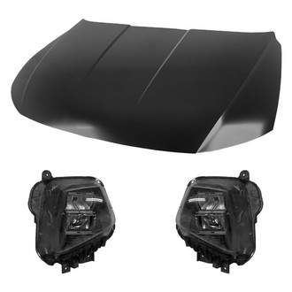 Replace® - 3-Piece Kit (Driver and Passenger Side Headlights, Hood Panel) (Standard Line)