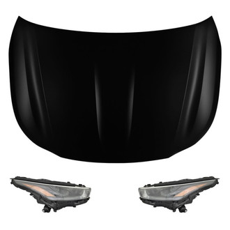 Replace® - 3-Piece Kit (Driver and Passenger Side Headlights, Hood Panel) (Standard Line)