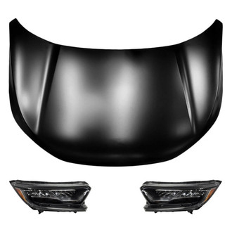 Replace® - 3-Piece Kit (Driver and Passenger Side Headlights, Hood Panel) (Standard Line)