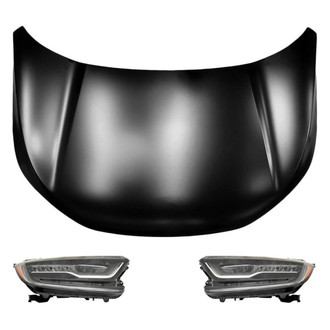 Replace® - 3-Piece Kit (Driver and Passenger Side Headlights, Hood Panel) (Standard Line)