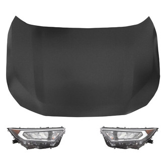 Replace® - 3-Piece Kit (Driver and Passenger Side Headlights, Hood Panel) (Standard Line)