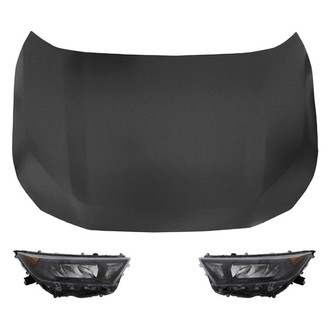 Replace® - 3-Piece Kit (Driver and Passenger Side Headlights, Hood Panel) (Standard Line)