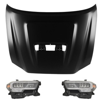 Replace® - 3-Piece Kit (Driver and Passenger Side Headlights, Hood Panel) (Standard Line)