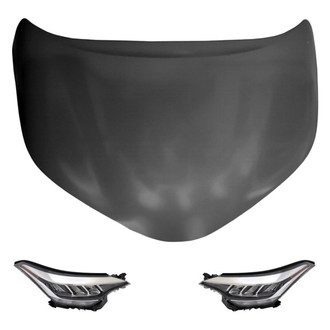 Replace® - 3-Piece Kit (Driver and Passenger Side Headlights, Hood Panel) (Standard Line)