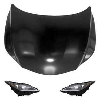 Replace® - 3-Piece Kit (Driver and Passenger Side Headlights, Hood Panel) (Standard Line)