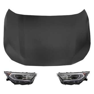 Replace® - 3-Piece Kit (Driver and Passenger Side Headlights, Hood Panel) (Standard Line)