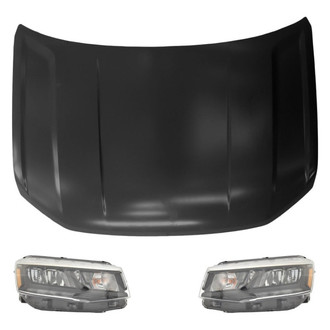 Replace® - 3-Piece Kit (Driver and Passenger Side Headlights, Hood Panel) (Standard Line)