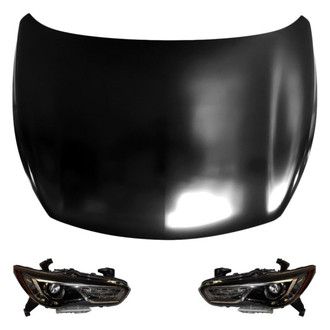 Replace® - 3-Piece Kit (Driver and Passenger Side Headlights, Hood Panel) (Standard Line)