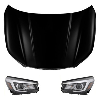 Replace® - 3-Piece Kit (Driver and Passenger Side Headlights, Hood Panel) (Standard Line)
