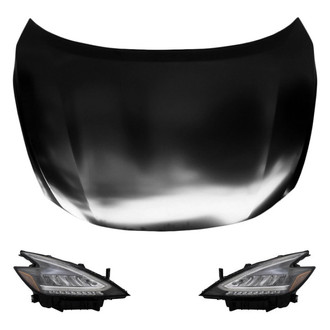 Replace® - 3-Piece Kit (Driver and Passenger Side Headlights, Hood Panel) (Standard Line)