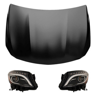Replace® - 3-Piece Kit (Driver and Passenger Side Headlights, Hood Panel) (Standard Line)