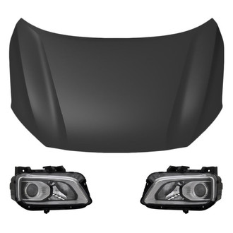 Replace® - 3-Piece Kit (Driver and Passenger Side Headlights, Hood Panel) (Standard Line)