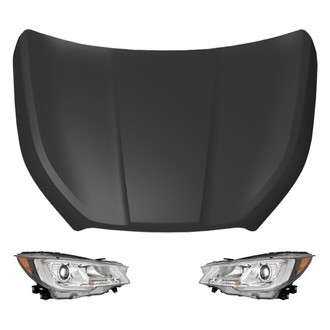 Replace® - 3-Piece Kit (Driver and Passenger Side Headlights, Hood Panel) (Standard Line)