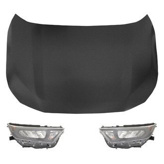 Replace® - 3-Piece Kit (Driver and Passenger Side Headlights, Hood Panel) (Standard Line)