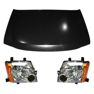 Replace® - 3-Piece Kit (Driver and Passenger Side Headlights, Hood Panel) (Value Line)