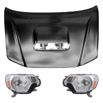 Replace® - 3-Piece Kit (Driver and Passenger Side Headlights, Hood Panel) (Value Line)