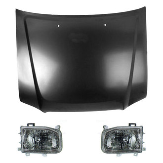 Replace® - 3-Piece Kit (Driver and Passenger Side Headlights, Hood Panel) (Value Line)