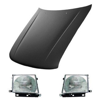 Replace® - 3-Piece Kit (Driver and Passenger Side Headlights, Hood Panel) (Value Line)