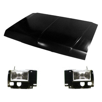 Replace® - 3-Piece Kit (Driver and Passenger Side Headlights, Hood Panel) (Value Line)