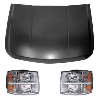 Replace® - 3-Piece Kit (Driver and Passenger Side Headlights, Hood Panel) (Value Line)