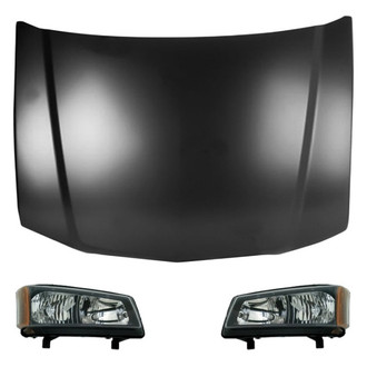 Replace® - 3-Piece Kit (Driver and Passenger Side Headlights, Hood Panel) (Value Line)