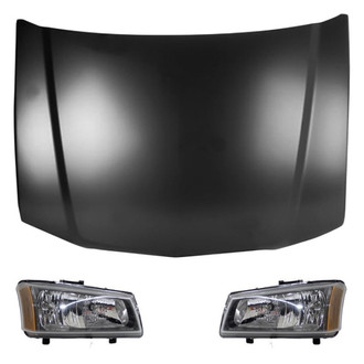 Replace® - 3-Piece Kit (Driver and Passenger Side Headlights, Hood Panel) (Value Line)
