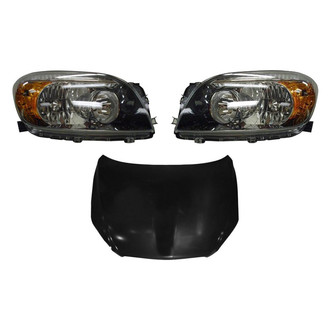 Replace® - 3-Piece Kit (Driver and Passenger Side Headlights, Hood Panel) (Value Line)