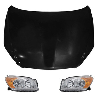 Replace® - 3-Piece Kit (Driver and Passenger Side Headlights, Hood Panel) (Value Line)