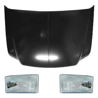 Replace® - 3-Piece Kit (Driver and Passenger Side Headlights, Hood Panel) (Value Line)