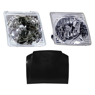 Replace® - 3-Piece Kit (Driver and Passenger Side Headlights, Hood Panel) (Value Line)