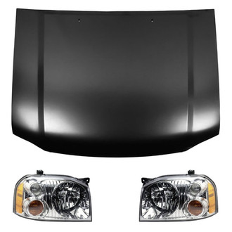 Replace® - 3-Piece Kit (Driver and Passenger Side Headlights, Hood Panel) (Value Line)
