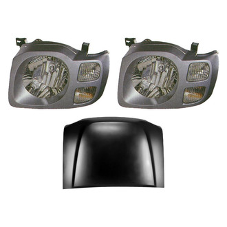 Replace® - 3-Piece Kit (Driver and Passenger Side Headlights, Hood Panel) (Value Line)