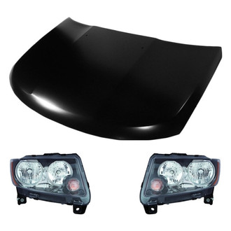 Replace® - 3-Piece Kit (Driver and Passenger Side Headlights, Hood Panel) (Value Line)