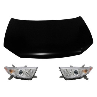 Replace® - 3-Piece Kit (Driver and Passenger Side Headlights, Hood Panel) (Value Line)