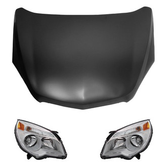 Replace® - 3-Piece Kit (Driver and Passenger Side Headlights, Hood Panel) (Value Line)