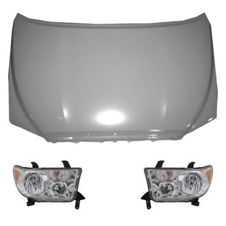Replace® - 3-Piece Kit (Driver and Passenger Side Headlights, Hood Panel) (Value Line)
