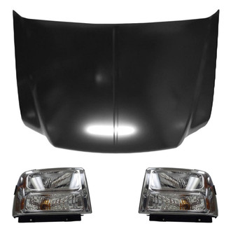 Replace® - 3-Piece Kit (Driver and Passenger Side Headlights, Hood Panel) (Value Line)