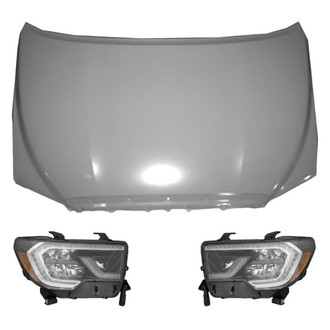 Replace® - 3-Piece Kit (Driver and Passenger Side Headlights, Hood Panel) (Value Line)