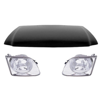 Replace® - 3-Piece Kit (Driver and Passenger Side Headlights, Hood Panel) (Value Line)