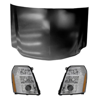 Replace® - 3-Piece Kit (Driver and Passenger Side Headlights, Hood Panel) (Value Line)