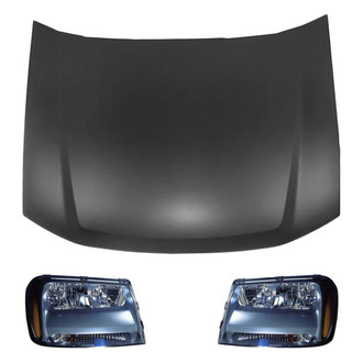 Replace® - 3-Piece Kit (Driver and Passenger Side Headlights, Hood Panel) (Value Line)