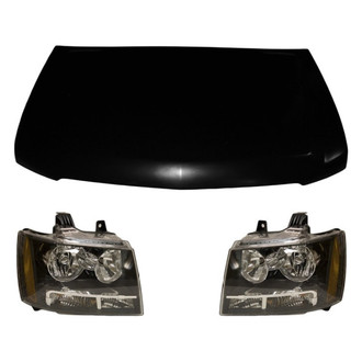 Replace® - 3-Piece Kit (Driver and Passenger Side Headlights, Hood Panel) (Value Line)