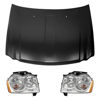 Replace® - 3-Piece Kit (Driver and Passenger Side Headlights, Hood Panel) (Value Line)