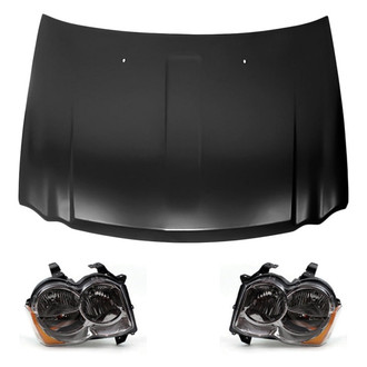Replace® - 3-Piece Kit (Driver and Passenger Side Headlights, Hood Panel) (Value Line)