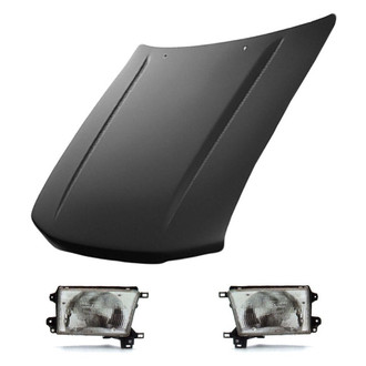 Replace® - 3-Piece Kit (Driver and Passenger Side Headlights, Hood Panel) (Value Line)