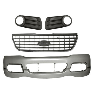 Replace® - 4-Piece (Front Bumper Cover, Grille, Front Inner and Outer Fog Light Bezel) (Standard Line)