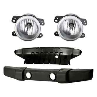 Replace® - 4-Piece (Front Bumper Cover, Front Lower Bumper Valance, Driver and Passenger Side Fog Light) (Standard Line)