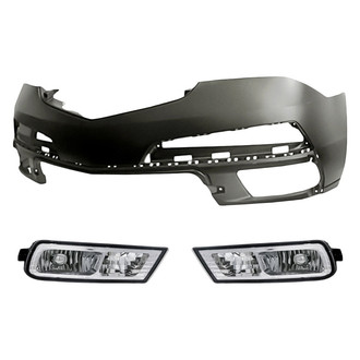 Replace® - 3-Piece (Front Bumper Cover, Driver and Passenger Side Fog Light Lens and Housing) (CAPA Certified)